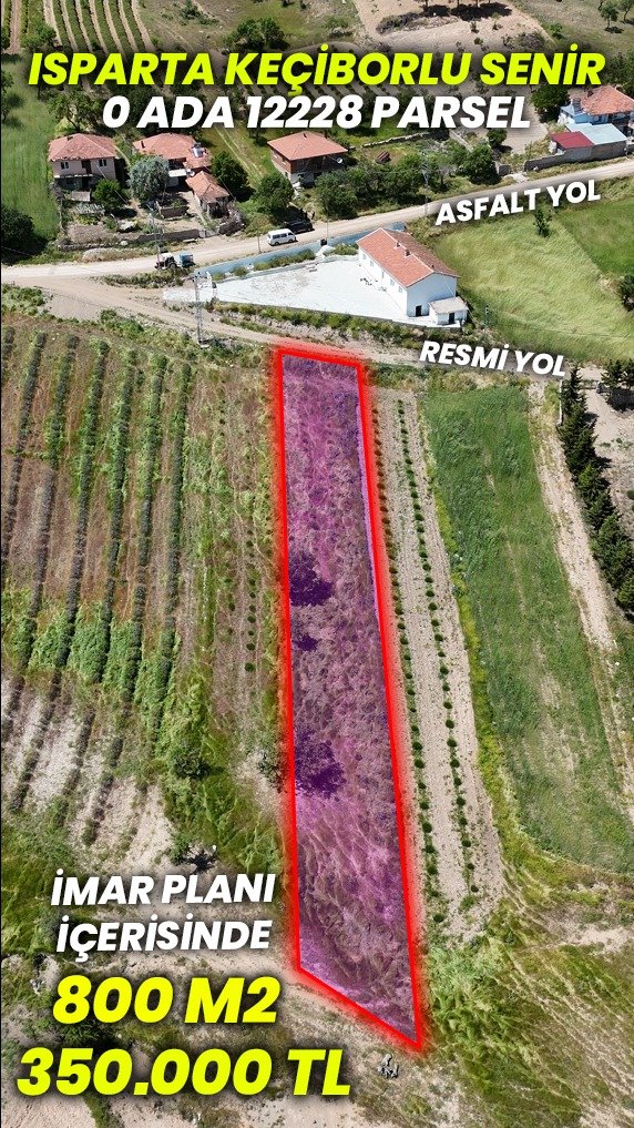Isparta Keçiborlu Senir Satılık Arsa